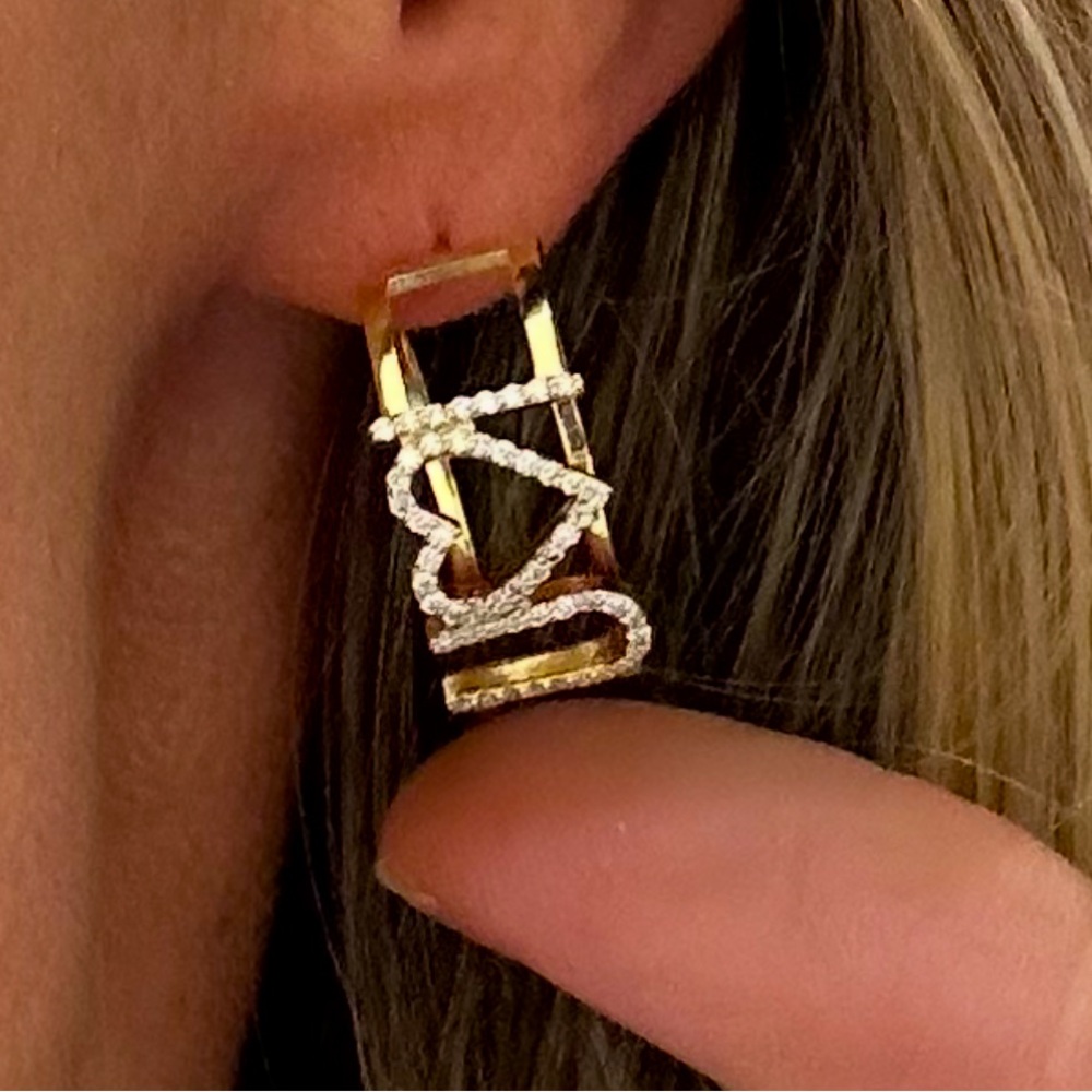 Lana 14k gold diamond I ❤️ U hoop earrings